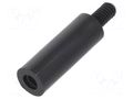 Screwed spacer sleeve; cylindrical; polyamide; M4; M4; 22mm; black DREMEC TFM-M4X22/DR287RD