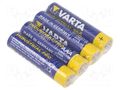 Battery: alkaline; AAA; 1.5V; non-rechargeable; Ø10.5x44.5mm VARTA MICROBATTERY BAT-LR03/V-S4