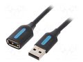 Cable; USB 2.0; USB A socket,USB A plug; nickel plated; 0.5m VENTION CBIBD