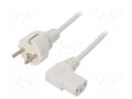 Cable; 3x0.75mm2; PVC; 1m; white; 16A; 250V; Type: Uni-Schuko LIAN DUNG SN320-3/07/1WH