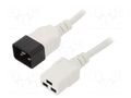 Cable; 3x1.5mm2; IEC C19 female,IEC C20 male; PVC; 0.5m; white LIAN DUNG WN113-3/15/0.5W