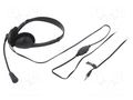 Headphones with microphone; black; Jack 3,5mm; 1.8m; 20÷20000Hz LOGILINK HS0055
