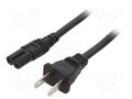 Cable; 2x18AWG; IEC C7 female,NEMA 1-15 (A) plug; PVC; 2m; black SCHURTER 6010.5274