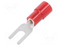 Tip: fork; M3; Ø: 3.2mm; 0.3÷1.65mm2; crimped; for cable; insulated NICHIFU TMEX1.25Y-3N-RED