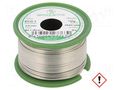Tin; lead free; Sn99,3Cu0,7; 0.8mm; 0.1kg; reel; 220°C; Flux: SW26 BROQUETAS ECO1-08/01H