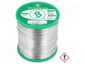 Tin; lead free; Sn97Cu3; 0.7mm; 500g; reel; 230°C; Flux: SW26 BROQUETAS ECO3-07/05H