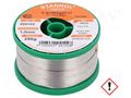 Tin; lead free; Sn96Ag3Cu1; 1mm; 0.25kg; reel; 217÷220°C; Flux: SW26 STANNOL SAC305HS10/1.0/250
