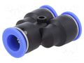 Push-in fitting; Y-Yap spliYYer; -0.95÷15bar; PBT; BLUELINE PNEUMAT 140.012