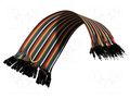 Connection cable; mix colours; 40pcs; 170mm; ribbon KAMAMI CAB/M-FR-40-17