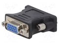 Adapter; D-Sub 15pin HD socket,DVI-I (24+5) plug; black GEMBIRD A-DVI-VGA-BK