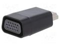 Adapter; D-Sub 15pin HD socket,HDMI plug; HDMI 1.4; black; bag GEMBIRD A-HDMI-VGA-001