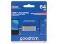 Pendrive; USB 3.2; 64GB; R: 60MB/s; W: 20MB/s; silver; USB A,USB C GOODRAM ODA3-0640S0R11