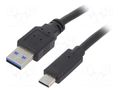 Cable; USB 3.0; USB A plug,USB C plug; gold-plated; 3m; black; PVC GEMBIRD CCP-USB3-AMCM-10