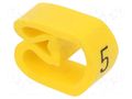 Markers; Marking: 5; 8÷16mm; PVC; yellow; -30÷80°C; leaded; CLI C WEIDMÜLLER WM-0253411517