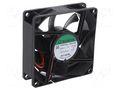 Fan: DC; axial; 24VDC; 80x80x25mm; 102m3/h; 45.5dBA; ball; 4800rpm SUNON PF80252B1-A99