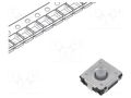 Microswitch TACT; SPST; Pos: 2; 0.02A/15VDC; SMD; none; OFF-(ON) PANASONIC EVQP0S02Q