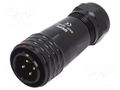 Connector: circular; plug; male; PIN: 4; IP67; SA20; 8÷12mm; 25A; 500V WEIPU SA2010/P4IB