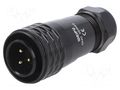 Connector: circular; plug; male; PIN: 3; IP67; SA20; 8÷12mm; 25A; 500V WEIPU SA2010/P3IB