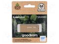 Pendrive; Eco Friendly,USB 3.2; 64GB; R: 60MB/s; W: 20MB/s; brown GOODRAM UME3-0640EFR11