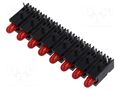 LED; in housing; 2.8mm; No.of diodes: 8; red; 20mA; 60°; 1.2÷4mcd MENTOR 2632.8320