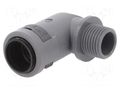 90° angled connector; Thread: PG,outside; polyamide 6; -40÷105°C PMA I-BVWV-P299