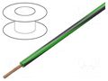 Wire; H05V-K,LgY; stranded; Cu; 0.75mm2; PVC; green-black; 100m BQ CABLE LGY0.75-GR/BK