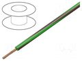 Wire; H05V-K,LgY; stranded; Cu; 0.35mm2; PVC; green-brown; 200m BQ CABLE LGY0.35-GR/BR