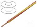 Wire; H05V-K,LgY; stranded; Cu; 0.75mm2; PVC; red-yellow; 300V,500V BQ CABLE LGY0.75-RD/YL