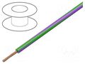 Wire; H05V-K,LgY; stranded; Cu; 0.35mm2; PVC; green-violet; 200m BQ CABLE LGY0.35-GR/VI