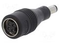 Adapter; Plug: straight; Input: KYCON KPJX-CM-4S; Out: 5,5/2,1 MEAN WELL DC-PLUG-R7BF-P1J