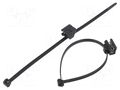 Cable tie; with fixing lugs,with fixing for edges; L: 200mm HELLERMANNTYTON T50ROSEC22-BK