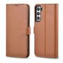 iCarer Haitang Leather Wallet Case Leather Case for Samsung Galaxy S22 + (S22 Plus) Wallet Housing Cover Brown (AKSM05BN), iCarer 6958955898163 6958955898163