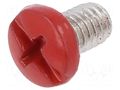 Screw; M4x6.4; 0.7; Head: cheese head; Phillips,slotted; brass; red KEYSTONE KEYS9192-2