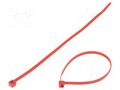 Cable tie; L: 200mm; W: 4.6mm; red; polyamide; 225N; Ømax: 50mm; T50R HELLERMANNTYTON T50R-PA66-RD