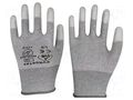 Cleanroom acces: protective gloves; grey; L; ISO 7; ESD; cleanroom EUROSTAT GROUP ERS-516800510B