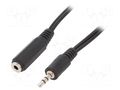 Cable; Jack 3.5mm 3pin socket,Jack 3.5mm 3pin plug; 1.5m; black GEMBIRD CCA-423