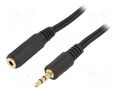 Cable; Jack 3.5mm 3pin socket,Jack 3.5mm 3pin plug; 3m; black GEMBIRD CCA-423-3M