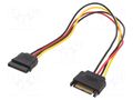 Cable: SATA; SATA 15pin male,SATA 15pin female; 0.3m; Cablexpert GEMBIRD CC-SATAMF-01