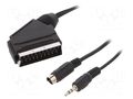 Cable; DIN mini 4pin plug,Jack 3.5mm 3pin plug,SCART plug; 5m GEMBIRD CCV-4444-5M