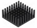 Heatsink: extruded; grilled; BGA; black; L: 27.9mm; W: 27.9mm; 658 Wakefield Thermal 658-45AB