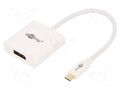 Adapter; USB 3.0; DisplayPort socket,USB C plug; 0.2m; white GOOBAY USB.C-ADAP-17