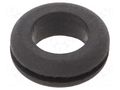 Grommet; Ømount.hole: 11.1mm; Øhole: 3.18mm; rubber; black KEYSTONE KEYS734