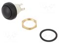 Switch: push-button; Pos: 2; SPDT; 5A/250VAC; 5A/28VDC; ON-(ON) ITW LUMEX SWITCH WSA48-1-RB-N-BK-B