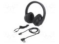 Wireless headphones with microphone; black; 20÷22000Hz; 10m; 32Ω QOLTEC QOLTEC-50844