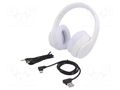 Wireless headphones with microphone; white; 20÷22000Hz; 10m; 32Ω QOLTEC QOLTEC-50845