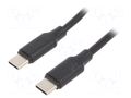 Cable; USB 2.0; USB C plug,both sides; 1.5m; black; 480Mbps; 60W GEMBIRD CC-USB2-CMCM60-1.5