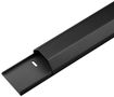 Half-Round Aluminium Cable Duct, black - black 1100x50x26mm 90724