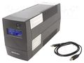 Power supply: UPS; 600W; 1kVA; 230V; 286x100x144mm; 9Ah; Ubatt: 12V QOLTEC QOLTEC-53980