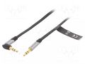 Cable; Jack 3.5mm 3pin plug,Jack 3.5mm 3pin angled plug; 1.5m VENTION BANHG