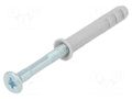 Plastic anchor; with screw; 5x30; zinc-plated steel; N; 100pcs. FISCHER FISCHER-50395